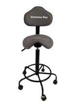 Cadeira mocho sela alta 65 min. 75 max. suede cinza