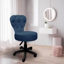Cadeira Mocho Soft Para Estética E Extensão De Cílios Veludo Azul Marinho - Sofa Store