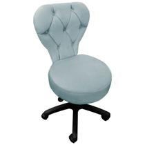 Cadeira Mocho Soft Para Estética E Extensão De Cílios Veludo Azul Tiffany - Sofa Store
