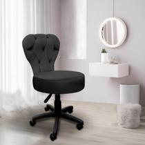 Cadeira Mocho Soft Para Estética E Extensão De Cílios Veludo Preto