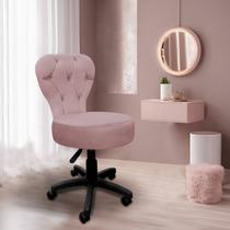 Cadeira Mocho Soft Para Estética E Extensão De Cílios Veludo Rosa Claro
