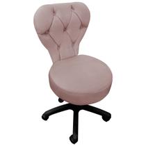Cadeira Mocho Soft Para Estética E Extensão De Cílios Veludo Rosê Gold - Sofa Store