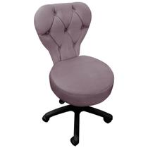 Cadeira Mocho Soft Para Estética E Extensão De Cílios Veludo Rosê - Sofa Store