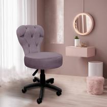 Cadeira Mocho Soft Para Estética E Extensão De Cílios Veludo Rosê