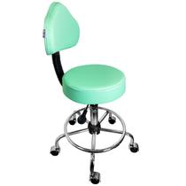 Cadeira Mocho Verde Claro com Aro e Rodízio Cromado - ULTRA Móveis