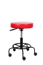 Cadeira Mocho Vermelha Semi Sentado Tatuador Sem Encosto 62cm
