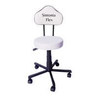 Cadeira mocho verona estética com L duplo base em aço com rodízio corano branco Cadeira mocho verona estética com L duplo base em aço com rodízio corano branco