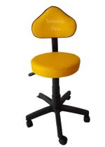 Cadeira Mocho Verona - regulagem de altura a gás - base com rodízio korano amarelo