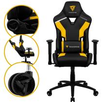 Cadeira Modelo Gamer Para Escritório Alto Conforto Com Apoio de Lombar e Pescoço Suporta Até 120Kg Encosto Reclinável 135 Base de Metal e Giratória Cor Amarela