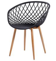 Cadeira Monaco Polipropileno cor Preto com Base Aco - 61199