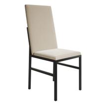 Cadeira Mônaco Premium Veludo Bege e Preta