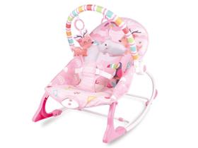 Cadeira Musical Vibratória Descanso Balanço Bebe 18kgs Music Happy Rino Rosa Baby Style