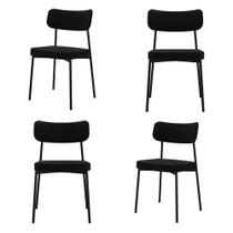 Cadeira Mynna Fixa C/4 Pes 525 X 470 X 790 Mm C/4 Un. Preto Preto
