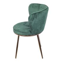 Cadeira Nanda Veludo Verde Escuro com Base em Aço Cadeira Nanda Veludo Verde Escuro com Base em Aço