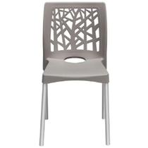 Cadeira Nature com Pés de Alumínio Forte Plástico Cor Nude