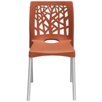 Cadeira Nature com Pés de Alumínio Forte Plástico Cor Terracota Cadeira Nature com Pés de Alumínio Forte Plástico Cor Terracota