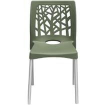Cadeira Nature com Pés de Alumínio Forte Plástico Cor Verde
