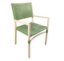 Cadeira Navagio Alumínio Corda Náutica C/ Braço Gourmet Área Externa - VerdeCor
