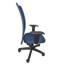 Cadeira New Eco Presidente Giratória Tela Mesh Reclinavel Braço Regulavel Escritório Tecido Azul Space