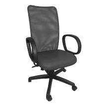 Cadeira New Eco Presidente Giratória Tela Mesh Reclinavel material ecológico Escritório Cinza Cadeira New Eco Presidente Giratória Tela Mesh Reclinavel material ecológico Escritório Cinza