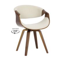 Cadeira Nicole Base Giratória - Linho Creme Cadeira Nicole Base Giratória - Linho Creme
