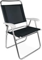 Cadeira nylon aluminio preta 140kg