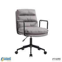 Cadeira Office Arizona Giratória Assento PU Cinza ou PU Preta - Rivatti Cadeira Office Arizona Giratória Assento PU Cinza ou PU Preta - Rivatti