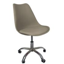Cadeira Office Base Cromada Com Rodizio Giratória Saarinen Bege Cadeira Office Base Cromada Com Rodizio Giratória Saarinen Bege