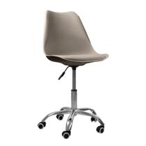 Cadeira Office Base Cromada Com Rodizio Giratória Saarinen Bege - Oficial Webshop