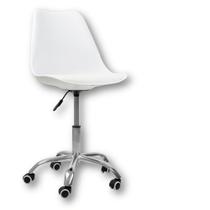 Cadeira Office Base Cromada Com Rodízio Giratória Saarinen Branco 1 Cadeira Office Base Cromada Com Rodízio Giratória Saarinen Branco 1