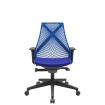 Cadeira Office Bix Tela Azul Assento Aero Azul Autocompensador Base Piramidal 95cm - 64033 Cadeira Office Bix Tela Azul Assento Aero Azul Autocompensador Base Piramidal 95cm - 64033