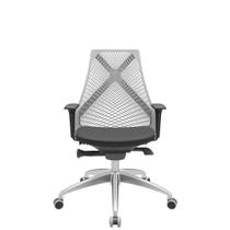 Cadeira Office Bix Tela Cinza Assento Aero Preto Autocompensador Base Alumínio 95cm - 63982 - Sun House