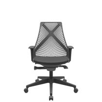 Cadeira Office Bix Tela Preta Assento Aero Preto Autocompensador Base Piramidal 95cm - 64016 - Sun House