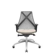 Cadeira Office Bix Tela Preta Assento Poliéster Fendi Autocompensador Base Alumínio 95cm - 63938