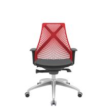 Cadeira Office Bix Tela Vermelha Assento Aero Preto Autocompensador Base Alumínio 95cm - 63961