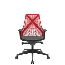 Cadeira Office Bix Tela Vermelha Assento Aero Preto Autocompensador Base Piramidal 95cm - 64024 - Sun House