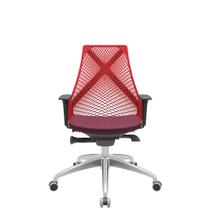 Cadeira Office Bix Tela Vermelha Assento Poliéster Vinho Autocompensador Base Alumínio 95cm - 63965