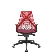 Cadeira Office Bix Tela Vermelha Assento Poliéster Vinho Autocompensador Base Piramidal 95cm - 64028 Cadeira Office Bix Tela Vermelha Assento Poliéster Vinho Autocompensador Base Piramidal 95cm - 64028