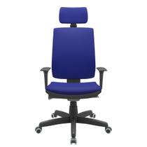 Cadeira Office Brizza Soft Aero Azul Autocompensador Com Encosto Cabeça Base Standard 126cm - 63451 - Sun House