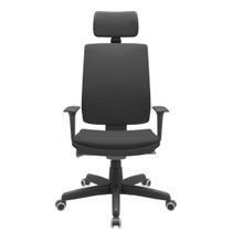 Cadeira Office Brizza Soft Aero Preto Autocompensador Com Encosto Cabeça Base Standard 126cm - 63450 Cadeira Office Brizza Soft Aero Preto Autocompensador Com Encosto Cabeça Base Standard 126cm - 63450