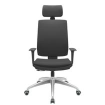 Cadeira Office Brizza Soft Aero Preto RelaxPlax Com Encosto Cabeca Base Aluminio 126cm - 63503