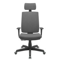 Cadeira Office Brizza Soft Poliester Cinza RelaxPlax Com Encosto Cabeça Base Standard 126cm - 63498