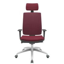 Cadeira Office Brizza Soft Poliester Vinho Autocompensador Com Encosto Cabeça Base Aluminio 126cm - 63469 Cadeira Office Brizza Soft Poliester Vinho Autocompensador Com Encosto Cabeça Base Aluminio 126cm - 63469