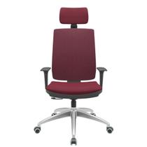 Cadeira Office Brizza Soft Poliester Vinho RelaxPlax Com Encosto Cabeca Base Aluminio 126cm - 63508 Cadeira Office Brizza Soft Poliester Vinho RelaxPlax Com Encosto Cabeca Base Aluminio 126cm - 63508