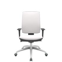 Cadeira Office Brizza Soft Vinil Branco Autocompensador Base Aluminio 120cm - 63907 Cadeira Office Brizza Soft Vinil Branco Autocompensador Base Aluminio 120cm - 63907