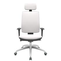 Cadeira Office Brizza Soft Vinil Branco Autocompensador Com Encosto Cabeça Base Aluminio 126cm - 63474 Cadeira Office Brizza Soft Vinil Branco Autocompensador Com Encosto Cabeça Base Aluminio 126cm - 63474