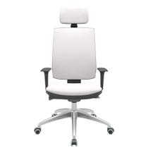 Cadeira Office Brizza Soft Vinil Branco Autocompensador Com Encosto Cabeça Base Aluminio 126cm - 63474