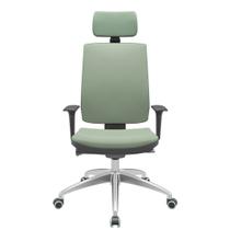 Cadeira Office Brizza Soft Vinil Verde Autocompensador Com Encosto Cabeça Base Aluminio 126cm - 63473