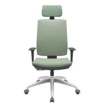 Cadeira Office Brizza Soft Vinil Verde RelaxPlax Com Encosto Cabeca Base Aluminio 126cm - 63511
