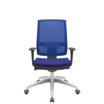 Cadeira Office Brizza Tela Azul Assento Aero Azul Autocompensador Base Aluminio 120cm - 63776 - Sun House